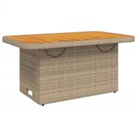 2-delige Loungeset met kussens poly rattan beige - thumbnail