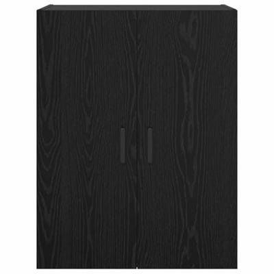 Wandkast Zwart Eiken 69,5 x 34 x 90 cm Bewerkt hout