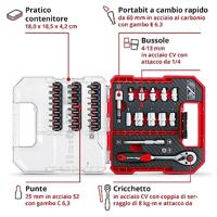 Einhell 109022 Dopsleutel-bitinzetset 1/4 37-delig - thumbnail