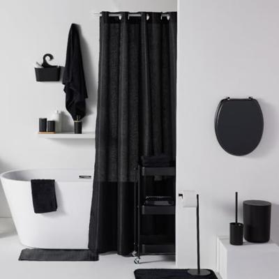 Set van 4 badkameraccessoires - TODAY - UTILITY - Beker, zeepdispenser, toiletborstel - Zwart
