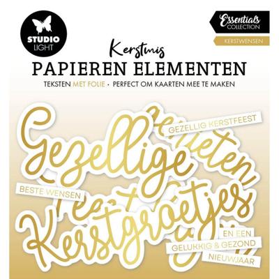 Studio Light • essentials paper elements golden kerstwensen