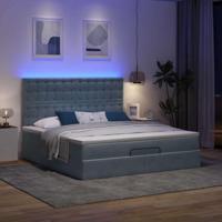 Ottoman bed met matrassen en LED's 180x200cm fluweel - thumbnail