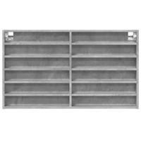 Vitrinekast 100x8,5x58 cm bewerkt hout betongrijs - thumbnail