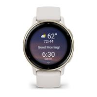 Verbonden GPS-horloge - GARMIN - Vivoactive 5 - WiFi - 30,4 mm (1,2) - Crèmegoud met beige band - thumbnail