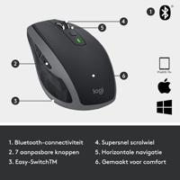 Logitech MX Anywhere 2S muis RF draadloos + Bluetooth 4000 DPI Rechtshandig - thumbnail