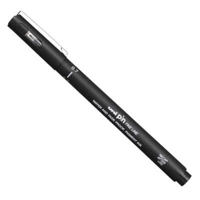 Uni Pin fineliner, ronde punt, 0,7 mm, zwart