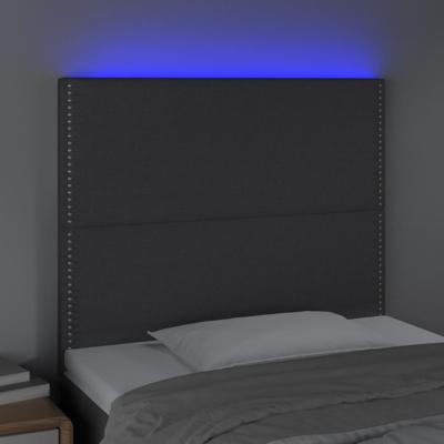 Hoofdbord LED 90x5x118/128 cm stof donkergrijs - thumbnail