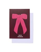 HEMA Kerstkaarten 11x8cm strik - 5 stuks - thumbnail