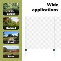 VidaXL Hek met paal groen 1,4 x 10 m staal en pvc - thumbnail