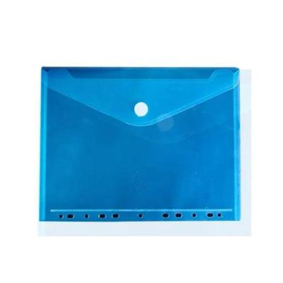 Documentenmap, met velcro sluiting, ft A4, geperforeerd, blauw, pak van 10 stuks