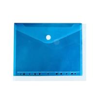 Documentenmap, met velcro sluiting, ft A4, geperforeerd, blauw, pak van 10 stuks - thumbnail