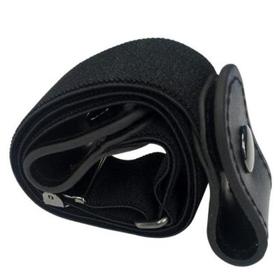 Gesp-gratis elastische kracht PU lederen tailleband lengte: 110cm (zwart)