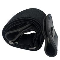 Gesp-gratis elastische kracht PU lederen tailleband lengte: 110cm (zwart) - thumbnail