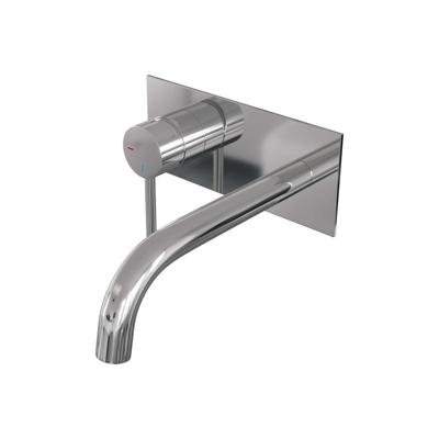 Brauer Chrome Edition Inbouw Wastafelmengkraan met Gebogen Uitloop en Afdekplaat Model A2 Chroom