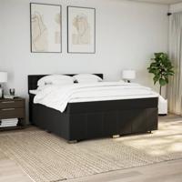 Boxspring met matras stof zwart 180x200 cm - thumbnail