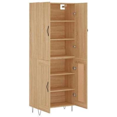 Hoge kast 69,5x34x180 cm bewerkt hout sonoma eikenkleurig