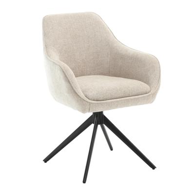 Sohome Draaibare Eetkamerstoel 'Toby' Stof met handgreep, kleur Beige Sohome Draaibare Eetkamerstoel 'Toby' Stof met handgreep, kleur Beige