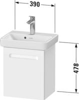 Wastafelonderkast Duravit No.1 Met 1 Deur Links 39x34.6x47.8cm Met Geïntegreerde Greep Mat Grafiet - thumbnail