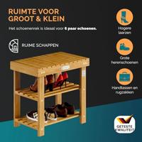 2-in-1 schoenenrek en bank gemaakt van acaciahout - 50 cm - thumbnail