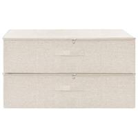 VidaXL Opbergboxen 2 st 70x40x18 cm stof crèmekleurig - thumbnail