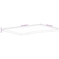 Bureaublad met ronding 140x60x2,5 cm massief ruw mangohout - thumbnail