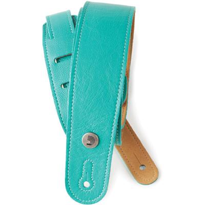 D'Addario 20GL04 leren gitaarband Slim Garment leather turquoise