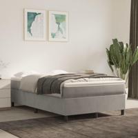 Boxspring met matras fluweel lichtgrijs 120x200 cm - thumbnail