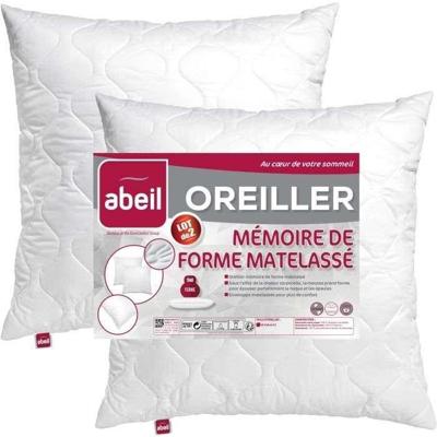 ABEIL Set van 2 gewatteerde geheugenkussens 60x60 cm wit ABEIL Set van 2 gewatteerde geheugenkussens 60x60 cm wit