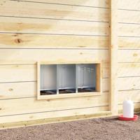 Kippennestkast 3 compartimenten wandmontage gegalvaniseerd staal - thumbnail