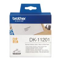 Printerlabels Brother DK-11201 Wit 29 x 90 mm Zwart Zwart/Wit (3 Stuks) - thumbnail