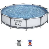 BESTWAY Steel Pro Max bovengronds zwembad - Rond - Diameter 366 x 76 cm, patroonfilter - thumbnail