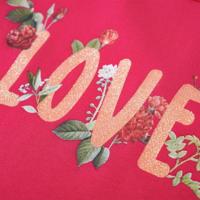 Kindershirt met lange mouwen love-print 104 felroze - thumbnail