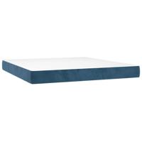 Boxspring met matras fluweel donkerblauw 160x200 cm - thumbnail