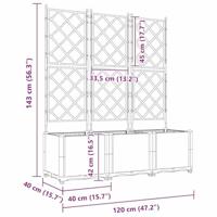 VidaXL Tuin bloempot 3 pcs bruin 120 x 40 x 143 cm staal - thumbnail