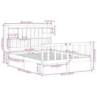 Bed met boekenkast zonder matras grenenhout wit 160x200 cm - thumbnail