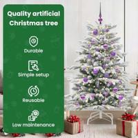 VidaXL Kunstmatige inklapbare kerstboom wit 150 cm pe en pvc - thumbnail