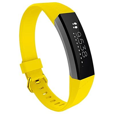 FitBit Alta HR siliconen bandje met gesp - Maat: Large - Geel FitBit Alta HR siliconen bandje met gesp - Maat: Large - Geel