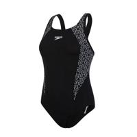 Speedo badpak Splice Flyback dames polyester zwart/wit - thumbnail