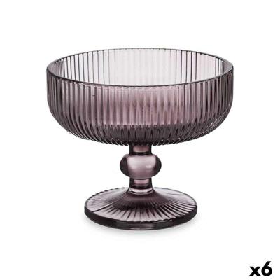 Glas voor ijs en milkshakes Vivalto Grijs Roze Glas 310 ml Strepen (6 Stuks) Glas voor ijs en milkshakes Vivalto Grijs Roze Glas 310 ml Strepen (6 Stuks)