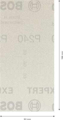 Bosch Accessoires Expert M480 schuurnet voor vlakschuurmachines 93 x 186 mm, K240 - 1 stuk(s) - 2608900758