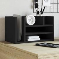 VidaXL Bureau organiser 44,5x24x25 cm bewerkt hout zwart - thumbnail