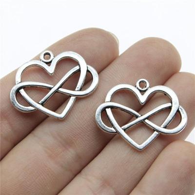 50ST 27x22mm hart oneindigheid charme Infinity Knot charme oneindig hart charme voor sieraden maken