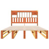 Bed met boekenkast zonder matras grenenhout wasbruin 140x190 cm - thumbnail