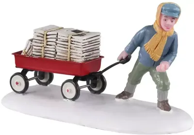 Lemax morning news kerstdorp figuur type 3 Caddington Village 2020