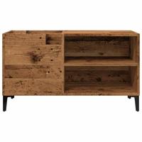 Platenkast 84,5x38x48 cm bewerkt hout oud houtkleurig - thumbnail