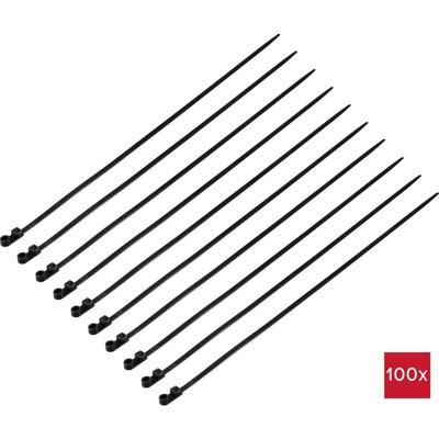 TRU COMPONENTS TC-12814172 Kabelbinder 370 mm 4.8 mm Zwart Met schroefsokkel, UV-bestendig 100 stuk(s)