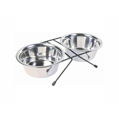 TRIXIE VOER / WATERBAK-SET RVS / METAAL 2X750 ML 4 ST