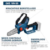 Bosch Blauw GKE 18V-20 Accu Snoeizaag | Excl. accu&apos;s en lader - 06008D7100 - thumbnail
