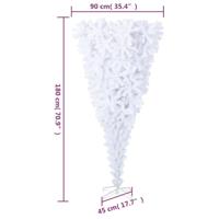 VidaXL Kunstkerstboom met standaard omgekeerd 180 cm wit - thumbnail