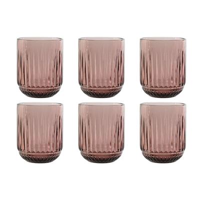 Glazenset Home ESPRIT Roze Kristal (6 Stuks)